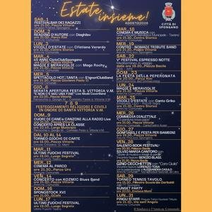 Locandina eventi Estate Insieme, Agosto 2026, Comune di Spongano